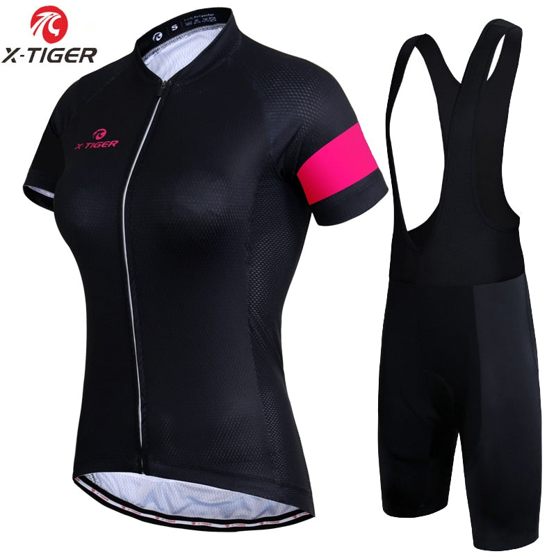 Conjunto de camisa de ciclismo feminino X-Tiger, verão, anti-UV