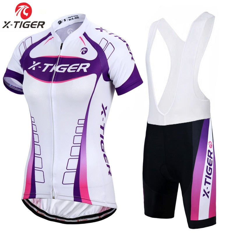 Conjunto de camisa de ciclismo feminino X-Tiger, verão, anti-UV