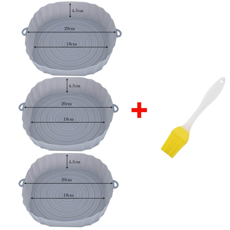 Bandeja assadeira de silicone, fácil de limpar acessórios de cozinha, kit com 3 peças