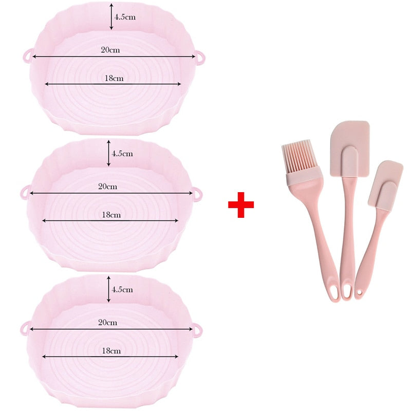 Bandeja assadeira de silicone, fácil de limpar acessórios de cozinha, kit com 3 peças