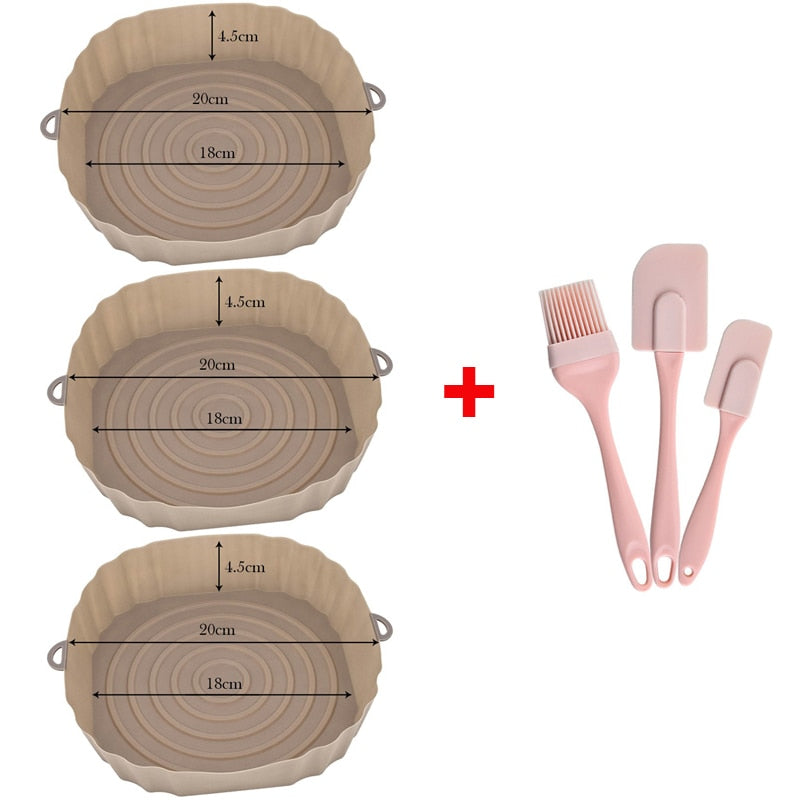 Bandeja assadeira de silicone, fácil de limpar acessórios de cozinha, kit com 3 peças