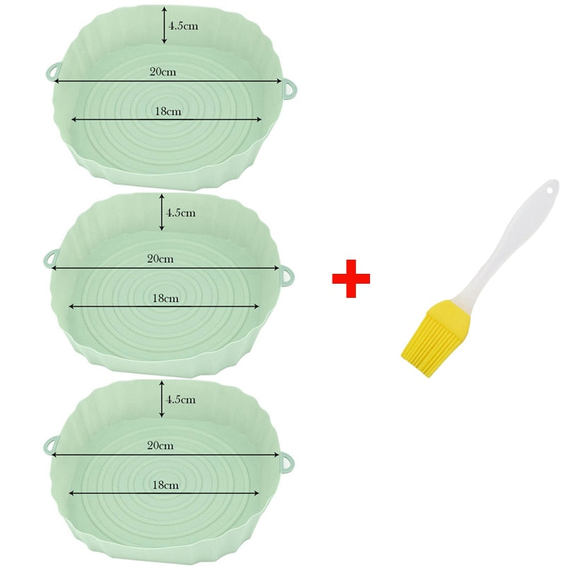 Bandeja assadeira de silicone, fácil de limpar acessórios de cozinha, kit com 3 peças