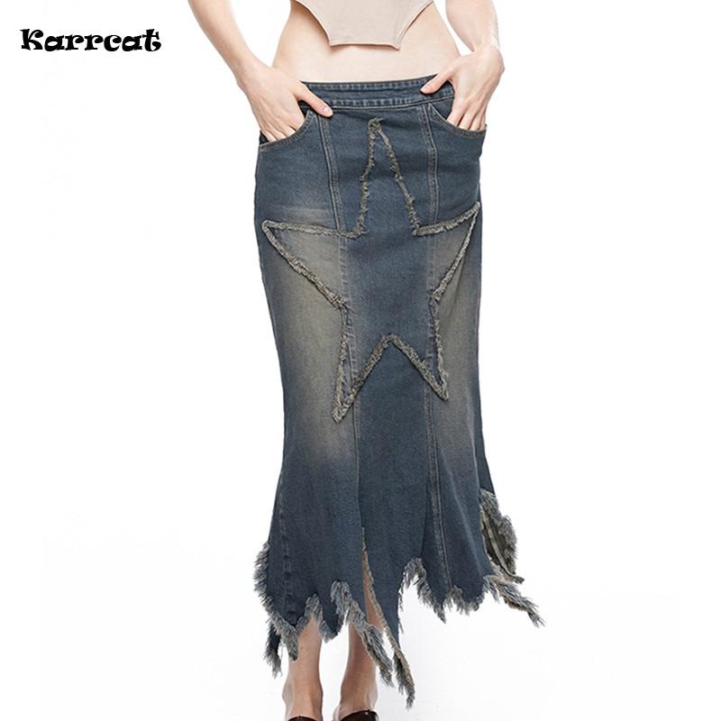 Saia jeans Karrcat, estilo punk