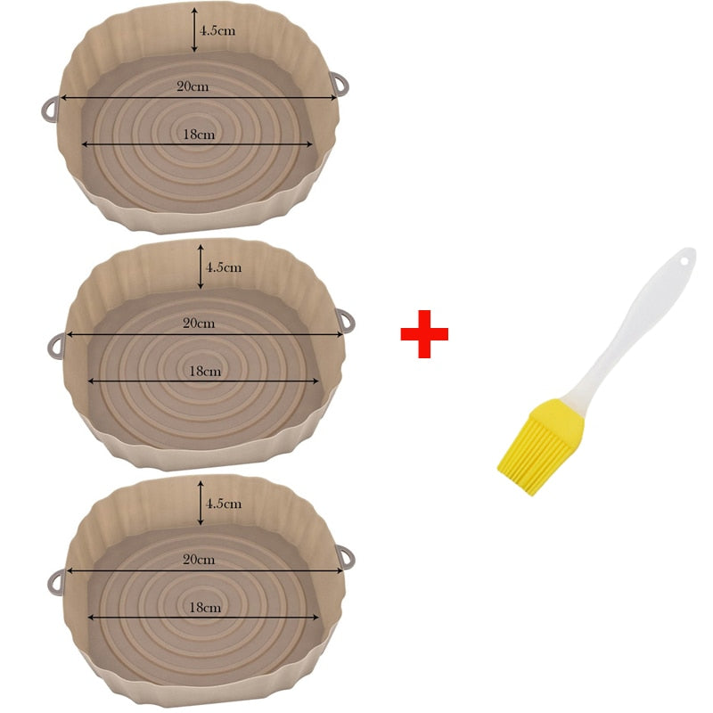 Bandeja assadeira de silicone, fácil de limpar acessórios de cozinha, kit com 3 peças