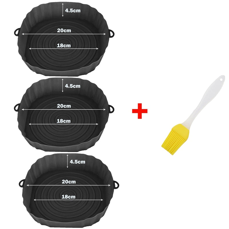 Bandeja assadeira de silicone, fácil de limpar acessórios de cozinha, kit com 3 peças