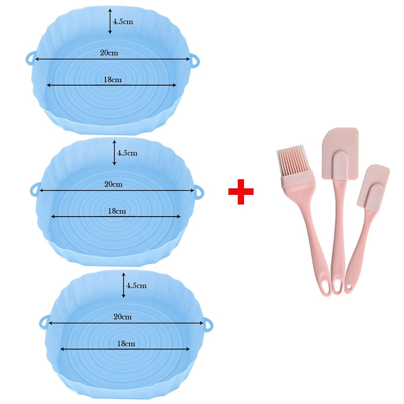 Bandeja assadeira de silicone, fácil de limpar acessórios de cozinha, kit com 3 peças