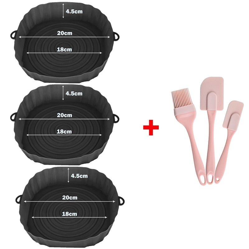 Bandeja assadeira de silicone, fácil de limpar acessórios de cozinha, kit com 3 peças