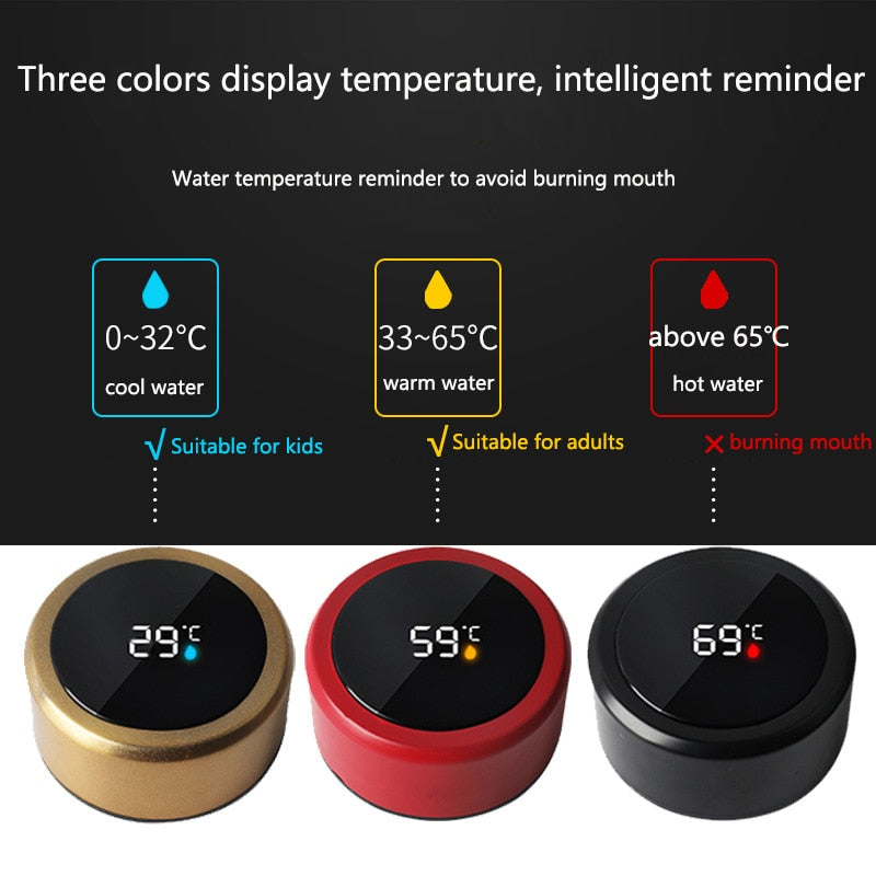 Garrafa de água inteligente, com mostrador digitar de temperatura, uso doméstico e viagem