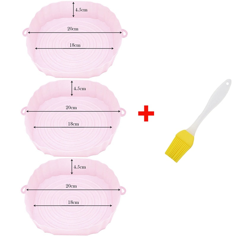 Bandeja assadeira de silicone, fácil de limpar acessórios de cozinha, kit com 3 peças