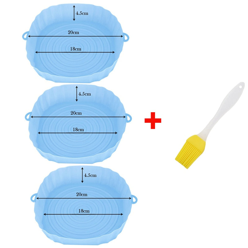 Bandeja assadeira de silicone, fácil de limpar acessórios de cozinha, kit com 3 peças